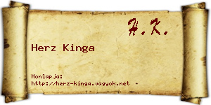 Herz Kinga névjegykártya
